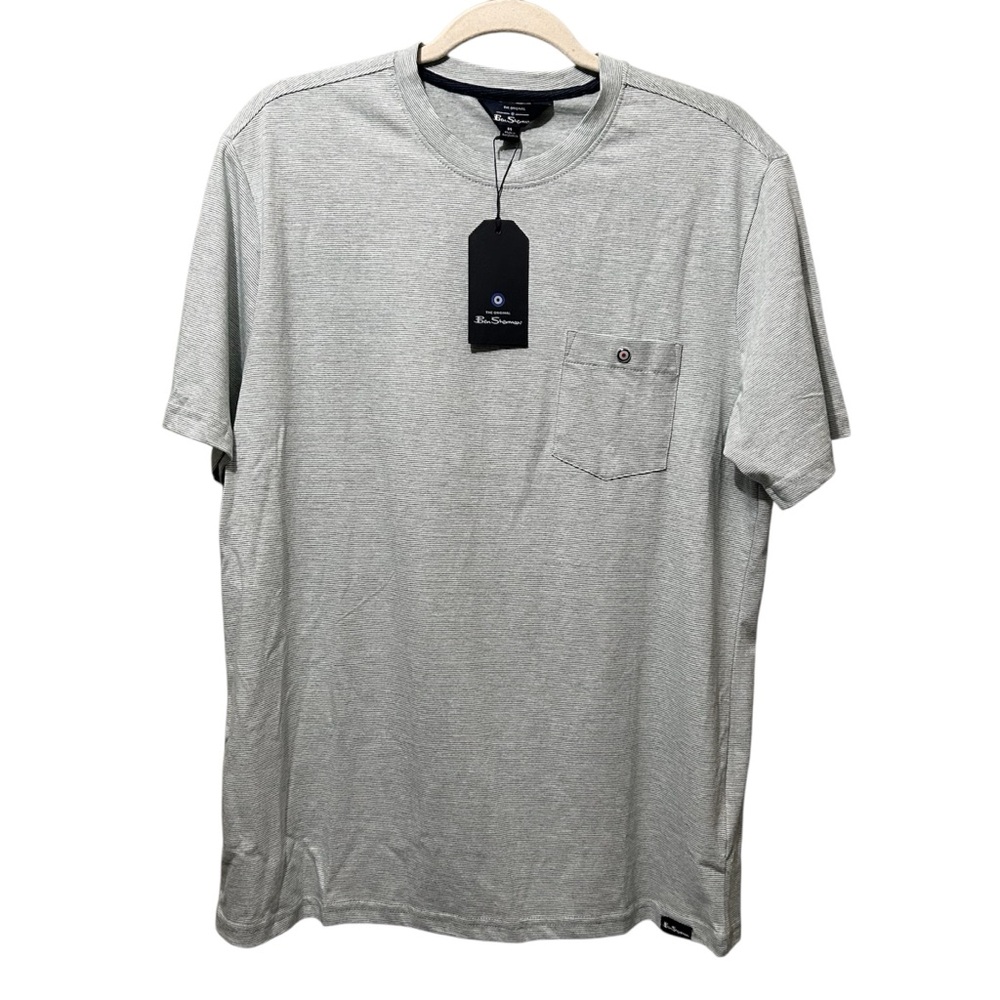 The Original BEN SHERMAN Pocket Tee Bullseye Logo Snap Hedge Green Sz M New
